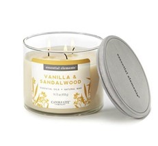 Essential Elements by Candle-Lite Company Vanilla &amp; Sandalwood 3-wick Ja... - £26.73 GBP