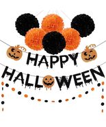 Happy Halloween Pumpkin Banner Pumpkin Halloween Decorations Halloween C... - $299.15 MXN