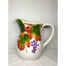StoneLite Pitcher - Grapes/Leaves Ceramic Red/Green/Yellow - 8&quot; Fast Shi... - $10.74 CAD