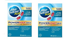 Alka-Seltzer Plus Powermax Cough, Mucus &amp; Congestion, 24 Liquid Gels Pack 2 - £17.02 GBP