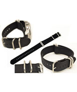 22mm watch band Fits LUMINOX Watches BLACK Nylon  4 Rings S/S Buckle Strap - $17.95