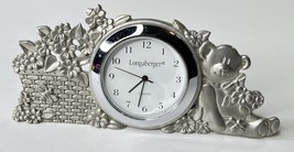 Longaberger Pewter Tabletop Basket Flower Bear Clock Consultant Award - £23.12 GBP