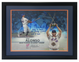 Pete Alonso Autographed Mets &quot;B2B HR Champ&quot; Framed 16&quot; x 20&quot; Photo Fanatics - £317.99 GBP