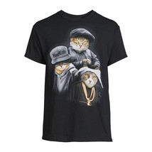 Sun Dance Graphics Men&#39;s Cat Trio Graphic Tee Short Sleeves Crew Neck Si... - £10.46 GBP