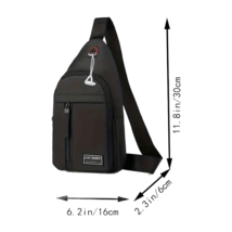 Mini Black Backpack Crossbody Chest Bag Nylon Sport Travel Casual Unisex New - £17.20 GBP