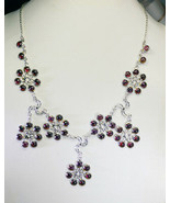 charming Garnet 925 Solid Sterling Silver Red Necklace Natural jewellery... - $67.85 CAD