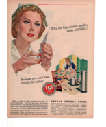 1945 United States Steel Nurses Needed Steel For Safety print ad fc2 - £10.45 GBP