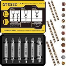 12-Pcs Screw Extractor Set Easy Out Drill Bits Set for Removing Stripped... - $12.76