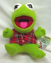 The Muppets Christmas Baby Kermit The Frog 8&quot; Plush Stuffed Animal Toy 1987 - £11.87 GBP