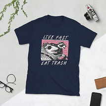 Unisex T-Shirt live fast eat trash mouse rat comic funny humor gift - £15.96 GBP+