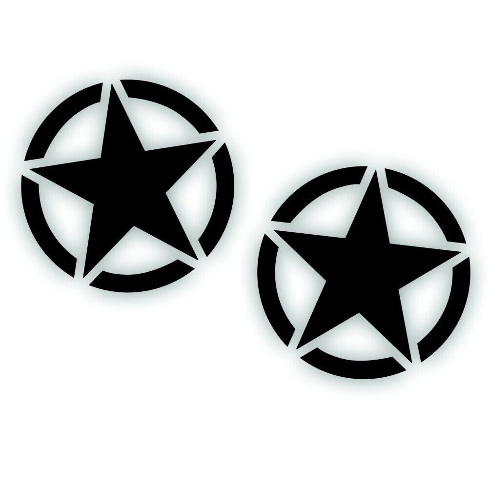 Primary image for 2X Invasion Freedom Star Decal 16" Hood Door US ARMY fits Wrangler Flat Blk