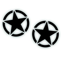 2X Invasion Freedom Star Decal 16&quot; Hood Door US ARMY fits Wrangler Flat Blk - $25.93