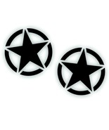 2X Invasion Freedom Star Decal 16&quot; Hood Door US ARMY fits Wrangler Flat Blk - £20.66 GBP