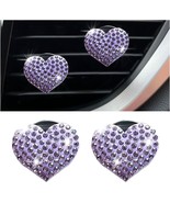 Car Bling Air Vent Clips 2 Pcs Bling Heart Charm Air Conditioning Outlet... - £7.70 GBP