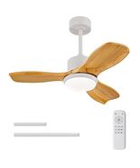 36" 3 Wood Blade Ceiling Fan w/ LED Light, Remote Control, Dimmable, Rev... - $84.10