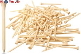 Bulk 250-Pack 2.75&quot; Bamboo Golf Tees - Durable, Eco-Friendly &amp; High-Performance - £12.32 GBP