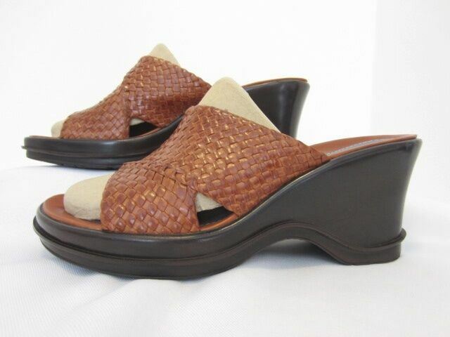 Clarks Indigo Saddle Woven Leather Chunky Platform Wedge Comfort Sandals... - $49.49