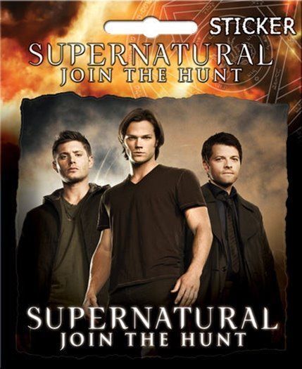 Supernatural TV Series Sam, Dean and Castiel Peel Off Sticker, NEW SEALED - $3.99