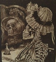 Halloween Postcard Ullman Fantasy Skeleton Lady Dressing Mirror 1909 Ser... - £108.46 GBP