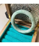 Natural Jade Bangle 57mm Certified Genuine Burma Jadeite Jade Bangle Bra... - $300.00