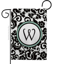 Damask W Initial Garden Flag Simply Beauty 13 X18.5 Double-Sided House Banner - £15.96 GBP