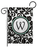 Damask W Initial Garden Flag Simply Beauty 13 X18.5 Double-Sided House B... - £15.73 GBP