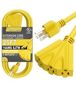 Kasonic 25 Ft Extension Cord With 3 Outlets, Ul Listed 16/3 Sjtw, 3-Wire... - £27.03 GBP