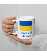 I Stand with Ukraine White Glossy Coffee Tea Mug - $281.21 MXN+