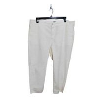 J. CREW Plus Size (35) Chino Pants Cream Ankle Cropped 100% Cotton NEW - £28.85 GBP
