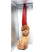 Vintage Hand Carved Driftwood Wood Spirit Old Man Face Santa Signed 24&quot; - $129.31 CAD