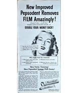 PEPSODENT-FASTER FOAMING-SWEEPS FILM AWAY 1949 VTG Print Ad-American Mag... - $14.59