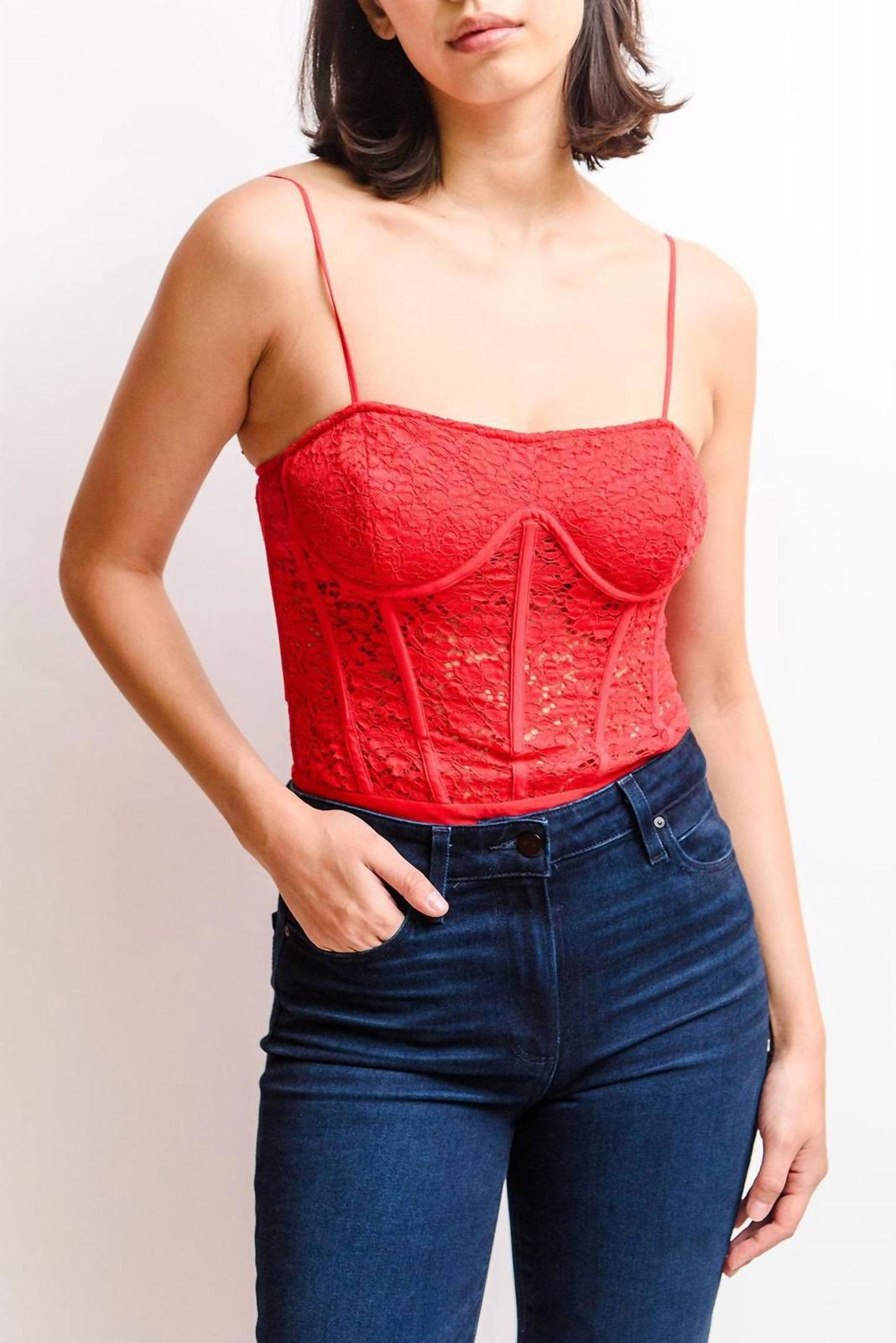 Cami Nyc Jora Bodysuit Red - $83.00