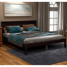 Full Size Bed Frame And Headboard Wood Espresso Adult Bedroom Bed Frame Full - £235.98 GBP
