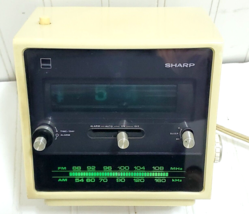 Vtg SHARP Alarm Clock FX-40CU AM/FM Radio Time Day Green Backlight Rotate Flip - $96.26