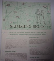 Vintage Slimming Signs Weight Losing Road Map Pamphlet 1960 - $1.99