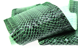 Patent Snake Skin Hide Leather Snakeskin Craft Supply Brushed Green - $21.50+