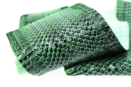 Patent Snake Skin Hide Leather Snakeskin Craft Supply Brushed Green - £17.13 GBP+