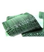 Patent Snake Skin Hide Leather Snakeskin Craft Supply Brushed Green - $21.50+