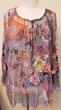 Johnny Was Embroidered Blouse with Slip Sz-1X Multicolor Floral - $189.98