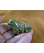 (Y-FRO-746) green orange unakite FROG frogs gem stone gemstone CARVING f... - £13.80 GBP