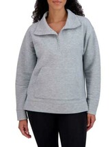 Kirkland Signature Womens Sweatshirt Gray 1/2 Zip Kangaroo Pocket Stretc... - $39.99