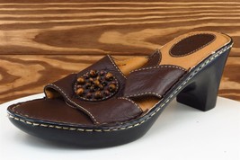 Born Concept Sz 8 M Brown Slide Leather Women Sandals BC6010 - £15.78 GBP