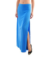 WILDFOX Womens Maxi Slit Skirt Diamond Foulard Wolf Blue Size S - £27.82 GBP