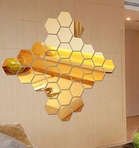 12x Acrylic Hexagon wall décor Mirror (Gold)Home Décor, Wall Décor, Wall Mirror - £104.75 GBP