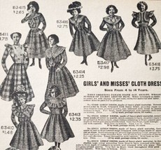 1900 Girls Cloth Dresses Advertisement Victorian Sears Roebuck 5.25 x 7&quot; - £14.56 GBP