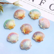10pcs Kawaii Cute Colorful Plated  s Beach Decoration Marine Style Seas Embellis - £43.02 GBP