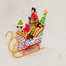 Department 56 Penguins in Santa&#39;s Sleigh Christmas Ornament 2009 3&quot; Holi... - £18.41 GBP