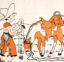 1955 Cowboy Small Horse Fence Book Illustration Plate Print Lenski Vinta... - $19.99