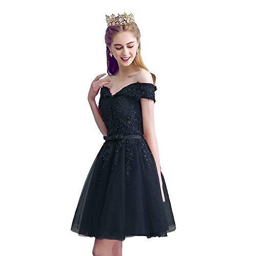 Off The Shoulder Beaded Lace Short Prom Homecoming Dresses Dark Navy US 4