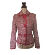 Vintage Escada Tweed and Red Velvet Jacket 2000s Y2K  Size 34 - $396.00